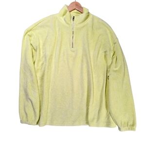 BP. + Wildfang Lime yellow 3/4 zip pullover Long Sleeve Soft sweater size 1X